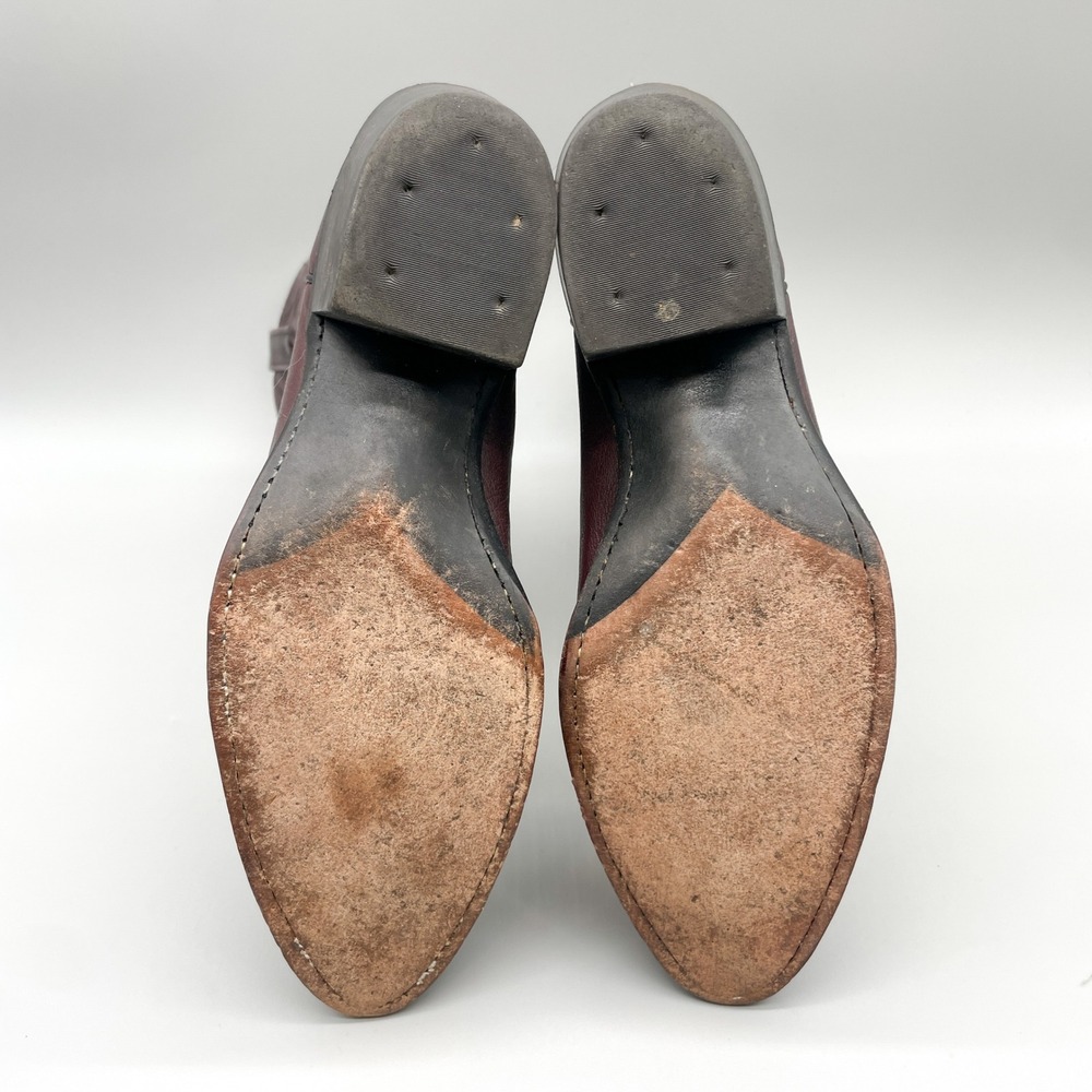 VTG Dan Post Mens 9.5 B Milwaukee Cowboy Boots Dark Cherry Leather Western Rodeo - Picture 6 of 12